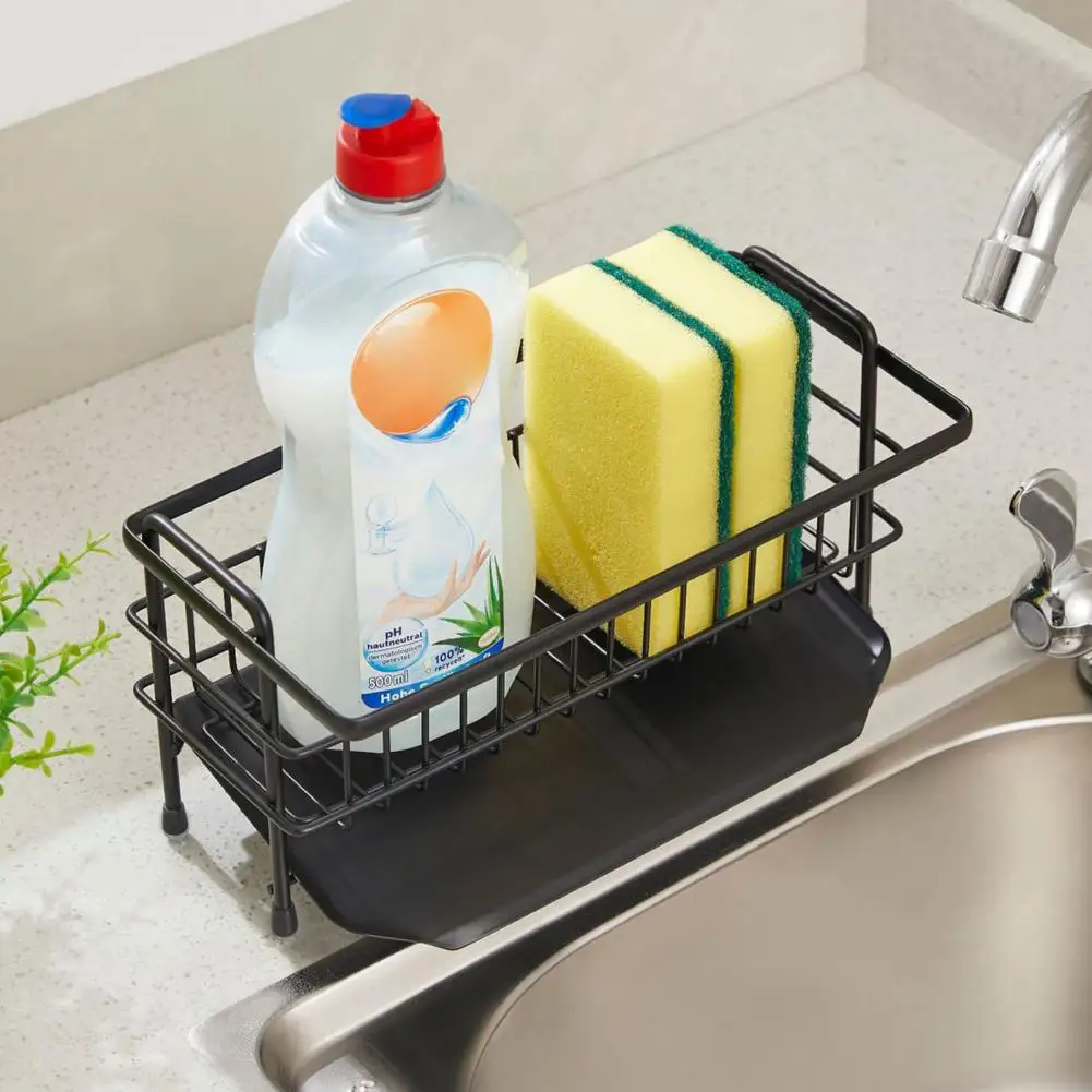 Kitchen Storage Rack Kitchen Sponge Shelf Kitchen Stuff Keep Dry Quick Draining Stainless Steel Sink Organizer