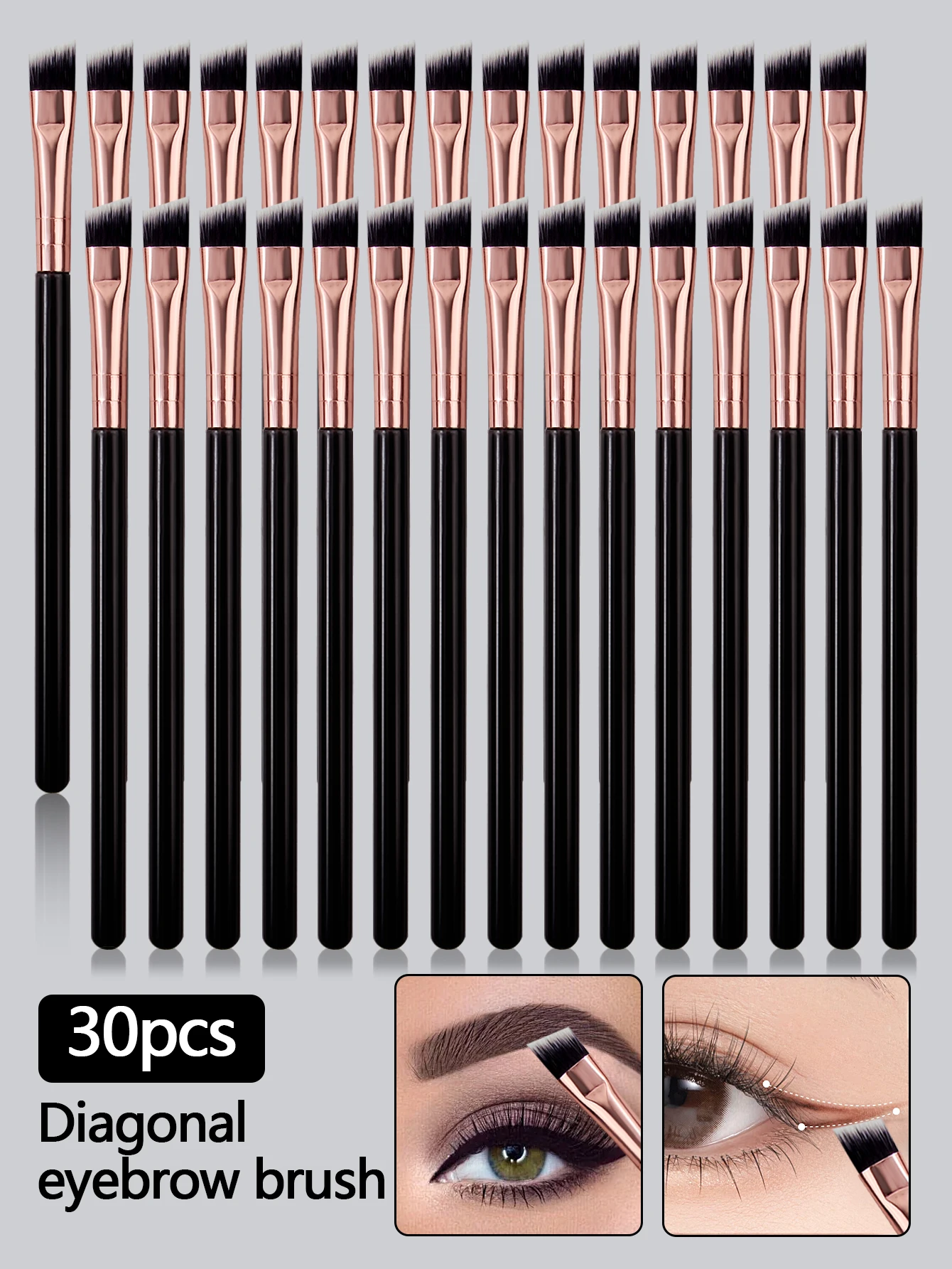6/10/20/30PCS Ultra-Thin and Ultra-Fine Eyeliner Brush, Angled Eyebrow Brush, Eyelid Detail Brush, Portable Eye Makeup Tool