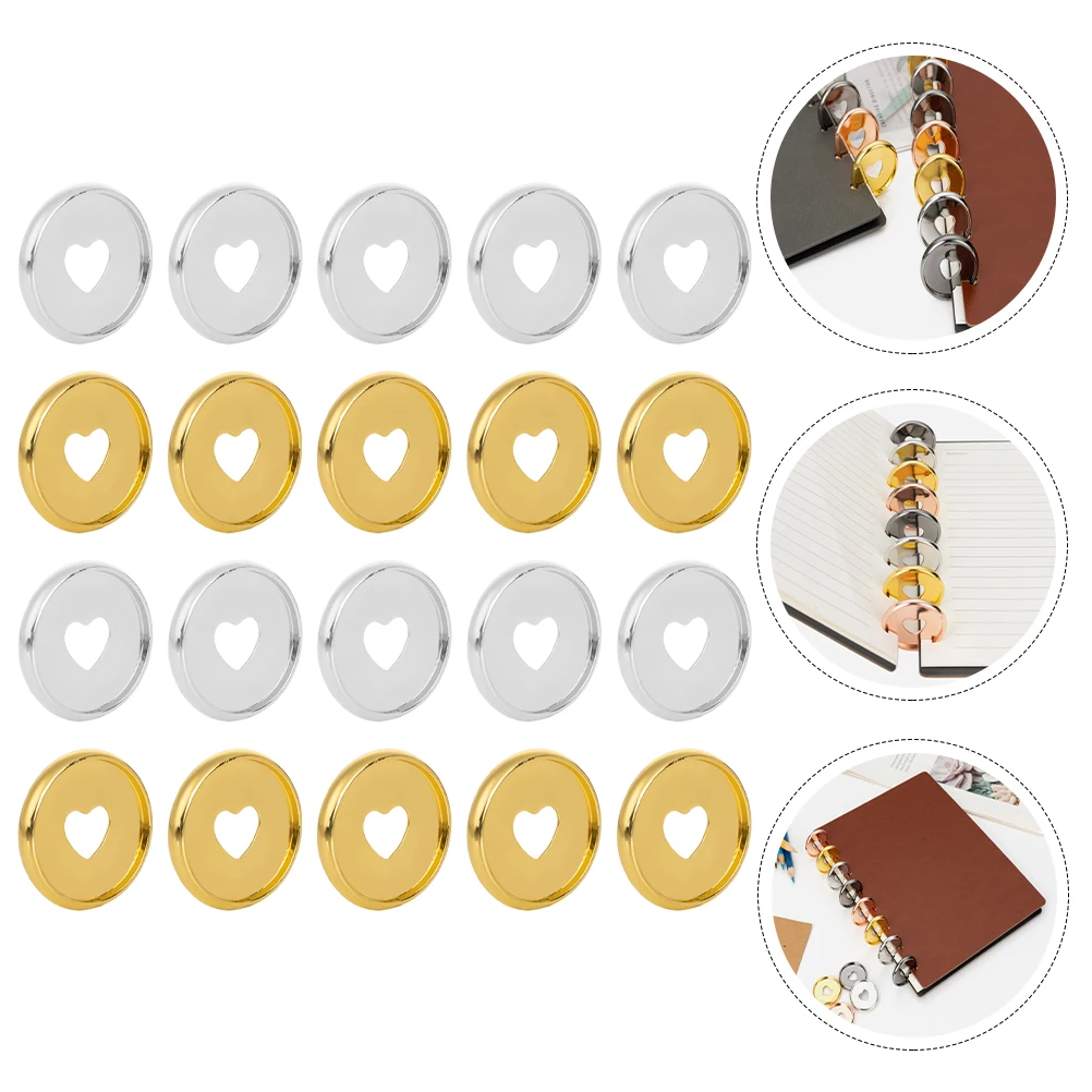 

20pcs Hollow Heart Binder Rings Binding Discs For Diy Notebooks Planners Flexible Plastic Book Binder Tool Bright Colors Easy