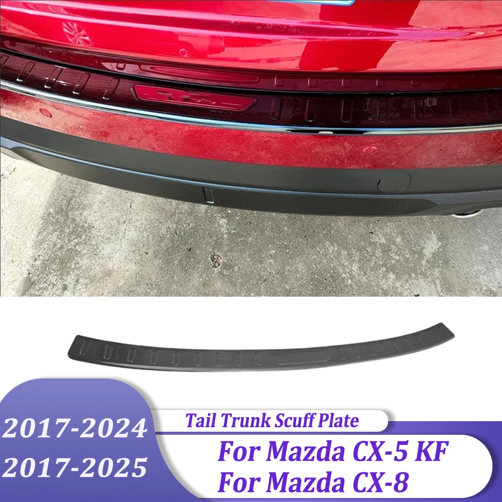 

Outer Rear Bumper Pad Protector Trim Tail Trunk Scuff Plate Cover For Mazda CX-5 CX5 KF 2017-2024 & CX8 CX-8 2017-2025