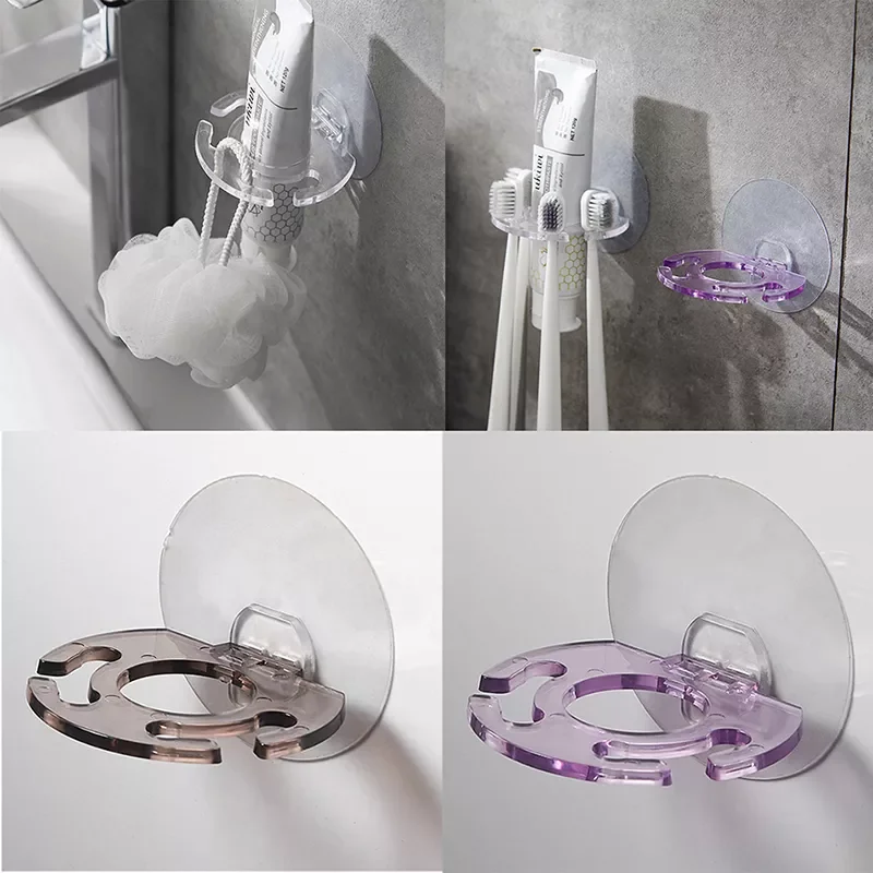 

NEW Self-adhesive Wall Mount Toothpaste Dispenser Toothbrush Holder Storage Squeezer Shaver Holder Bathroom Shelves