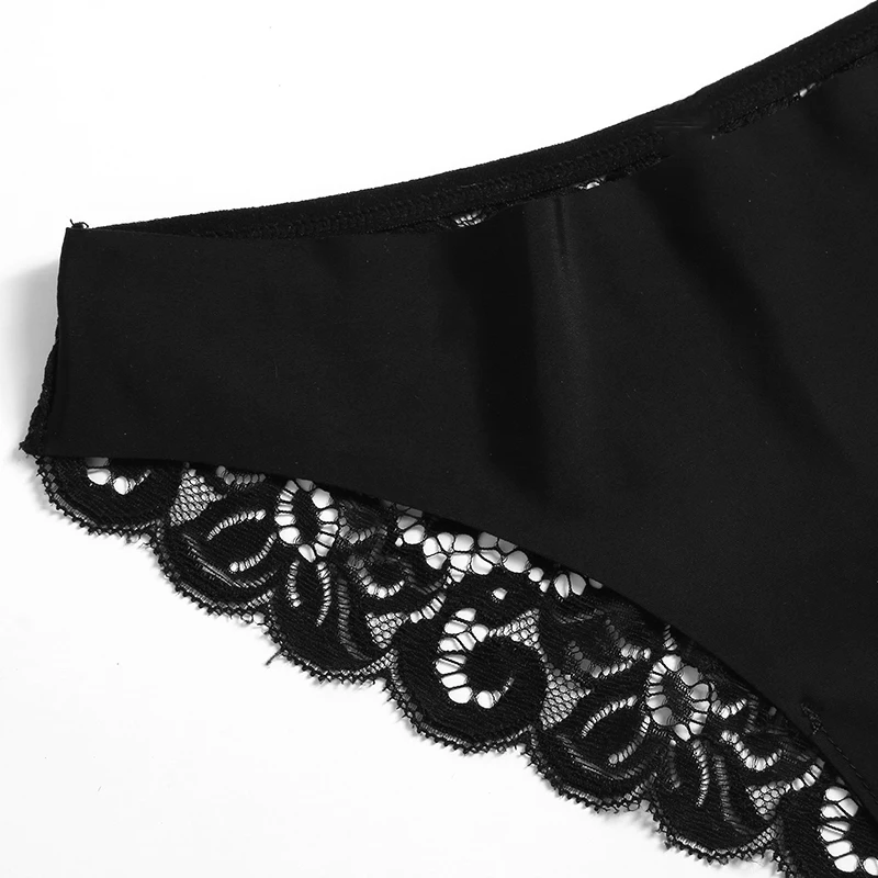 TrowBridge 3 قطعة مجموعة سراويل نسائية الحلو الدانتيل الملابس الداخلية لينة الحرير الساتان الملابس الداخلية الفرنسية رومانسية امرأة ملخصات الإناث مثير اللباس الداخلي