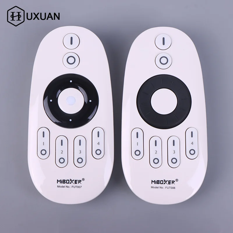 

FUT006 FUT007 2.4GHz 4 Zone Rotating Wheel/Button Remote Touch RF Wireless CCT Remote Control LED Strip Controller