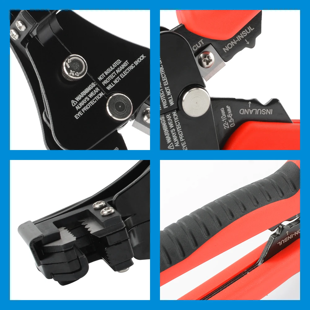 Multifunktionale Abisolierzange, Werkzeuge, automatischer Abisolierschneider, Kabel, Draht, Crimpen, Elektriker für 8–18 AWG – Detail 3