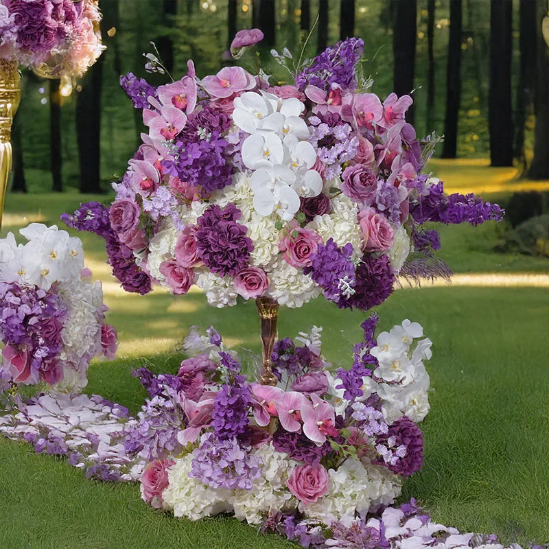 

DIA 40-80CM Purple Artificial Flowers To Easily Create A Romantic Atmosphere for Wedding Tables and Candle Holders