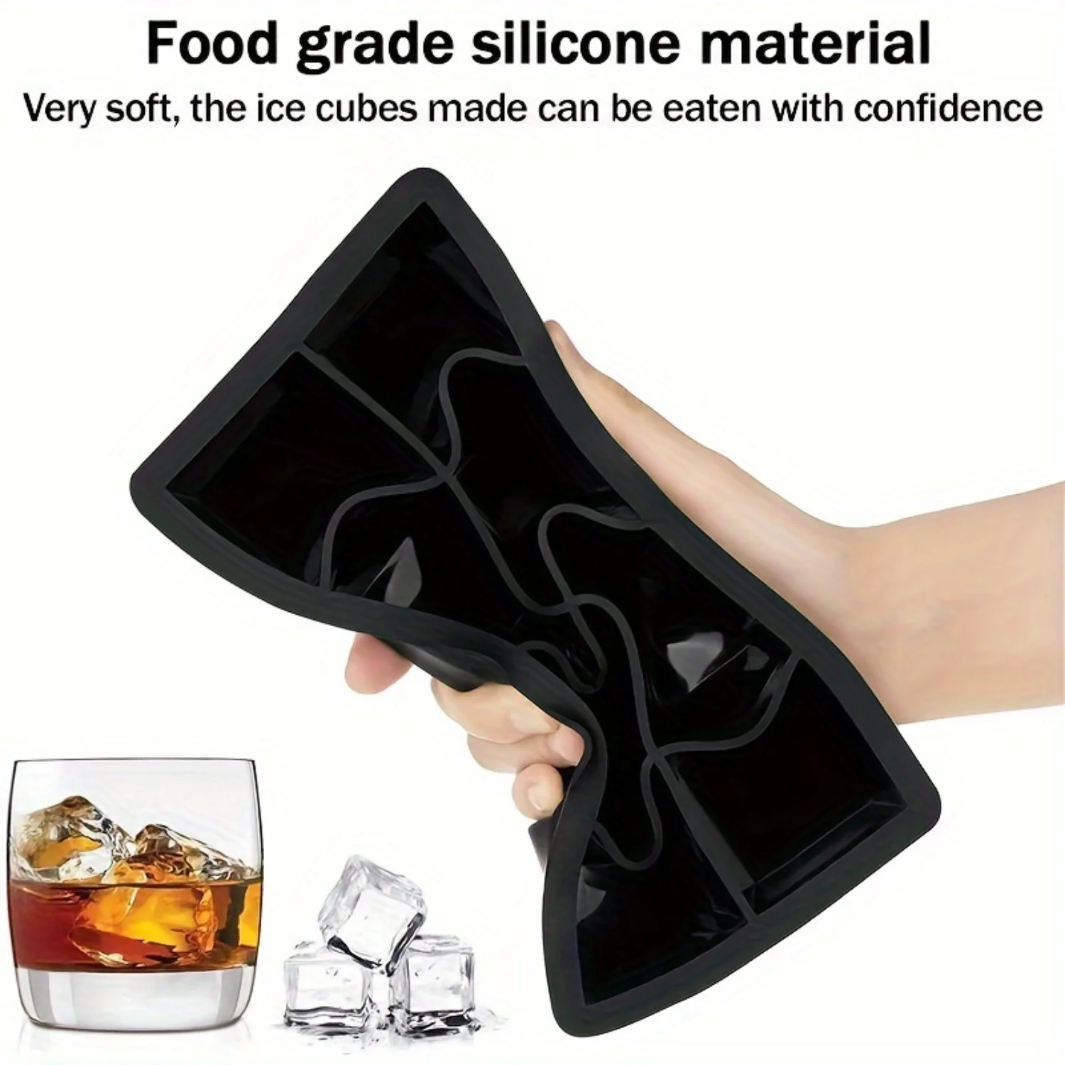 Easy-Release Silicone Ice Cube Tray With Lid - Food Grade, Compact & Lightweight For Quick Ice Making In 4 Or 6 Grids