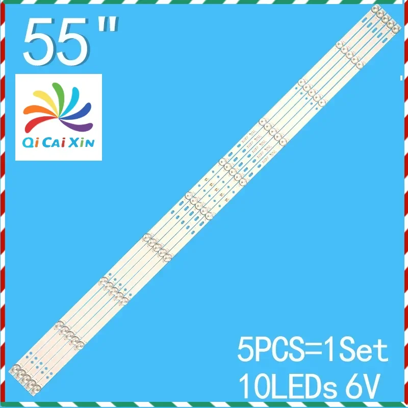 1077 مللي متر 5 قطعة 10 مصباح شريط LED جديد لـ MS-L3184 JL.D 55052330 -006AS-M_V01 55Z1 TD SYSTEM K55DLX9US SKYTECH SJ.CX.D 5500802 -2835KS-M