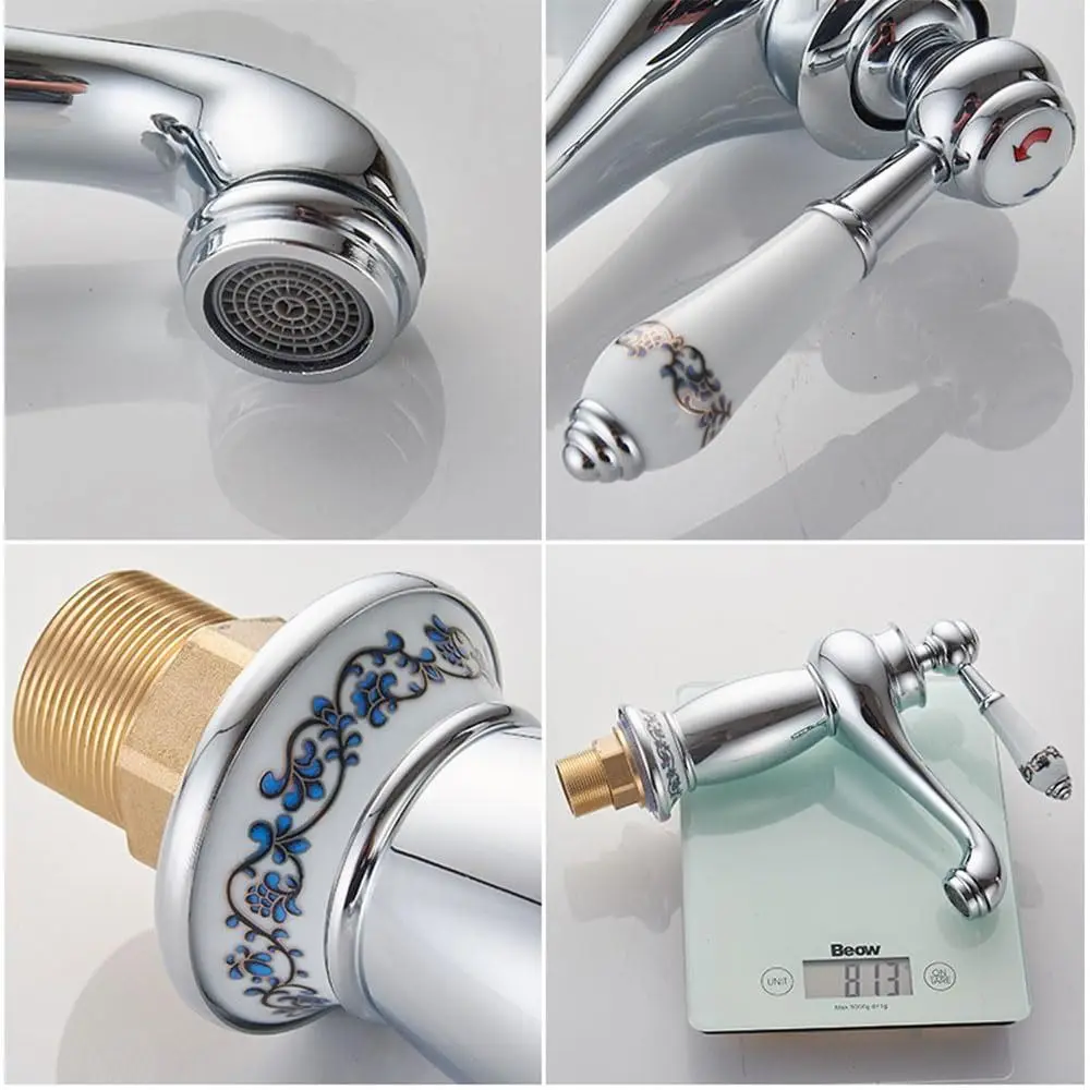 Teapot Type Vintage Bathroom Faucet Corrosion Resistant Basin Tap Antique Copper Faucet Copper Light Luxury