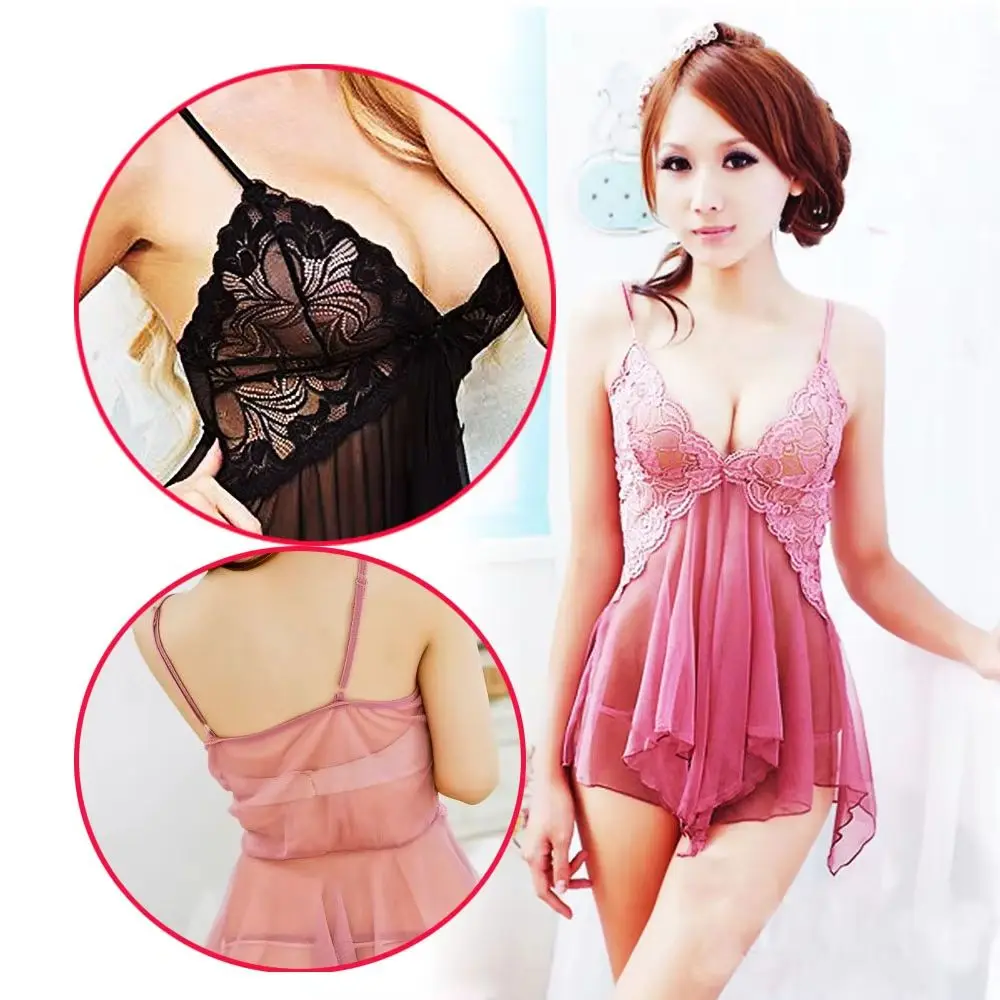 

Fantasy Lace Girls Mini Dress sexy Lingerie BabyDoll Sets Fetish Bodycon Erotic for women Breathable appeal G-strings Lace Gowns