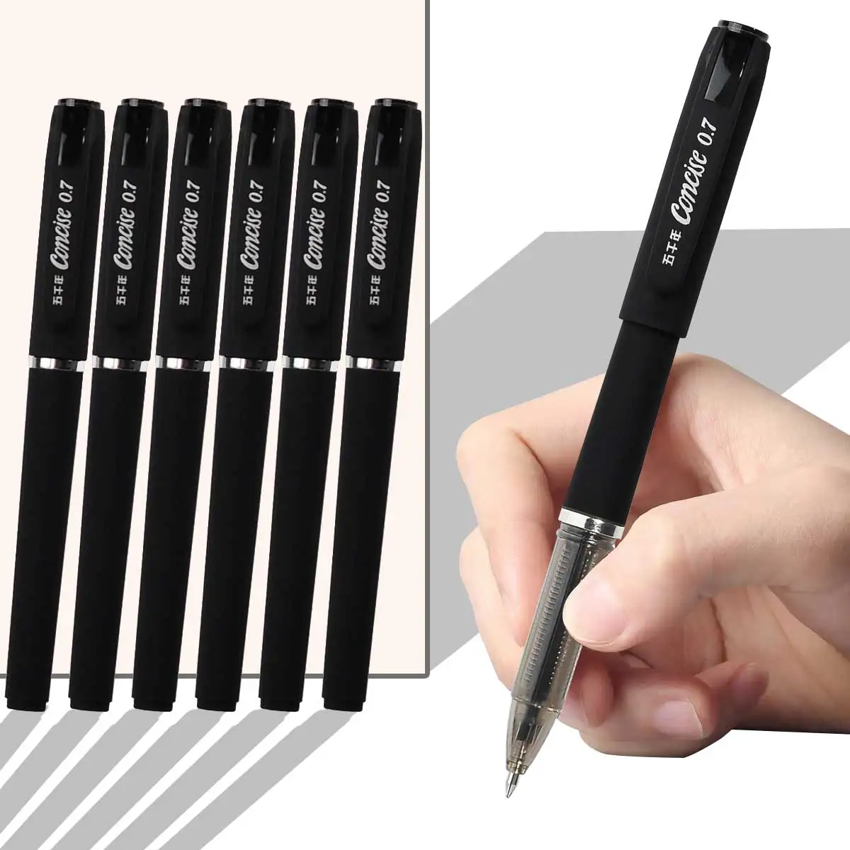 

3/6/12-Pack 0.7mm black Gel Pens –Quick-Drying High-Capacity Ink in Personalized writing Back-to-school season Comfort Grip