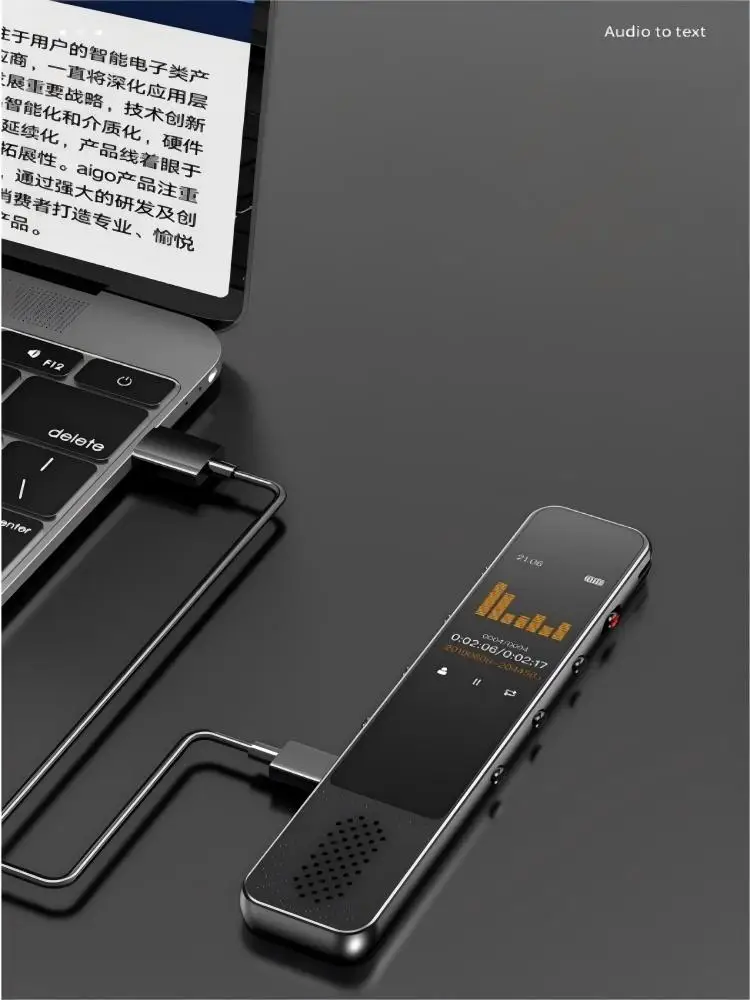 Мини-портативный диктофон с IPS HD-экраном, активным шумоподавлением, 24-часовая запись, воспроизведение MP3, поддержка WAV, APE FLAC
