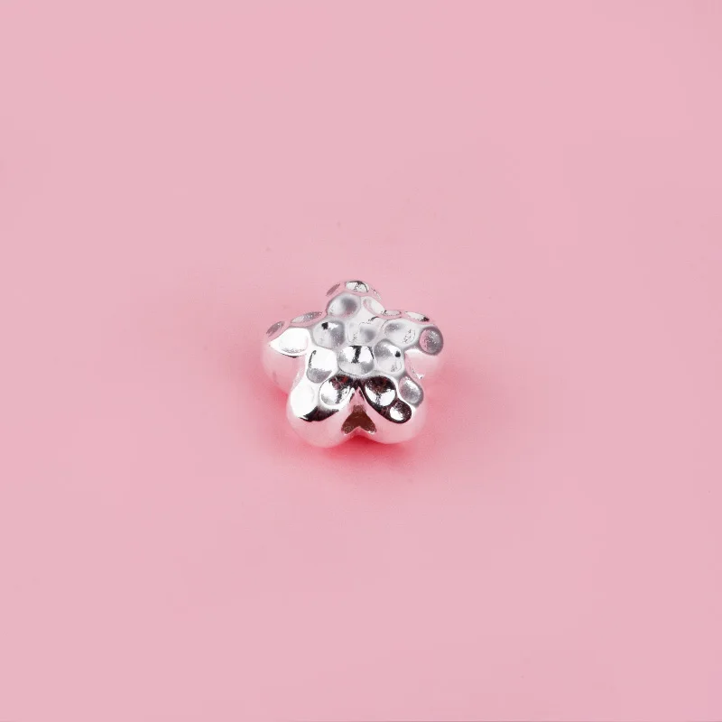 S925 pure silver concave and convex irregular texture star spacer bead Handmade DIY accessory