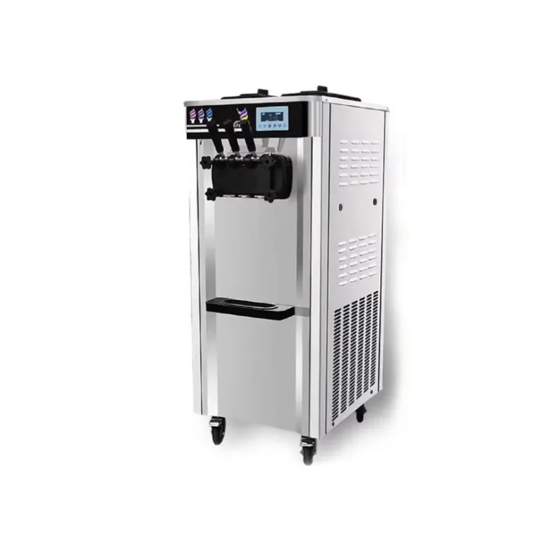 3-Flavor 3-Head 1500W 304 Stainless Steel Ice Cream Machine with LCD Display 110V/220V Commercial Use