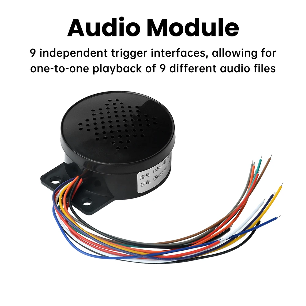 DC 5V 6–25V Voice Prompt Module, 9-Channel MP3 Player Audio Module, Custom Voice Access Control Security Alarm Speaker