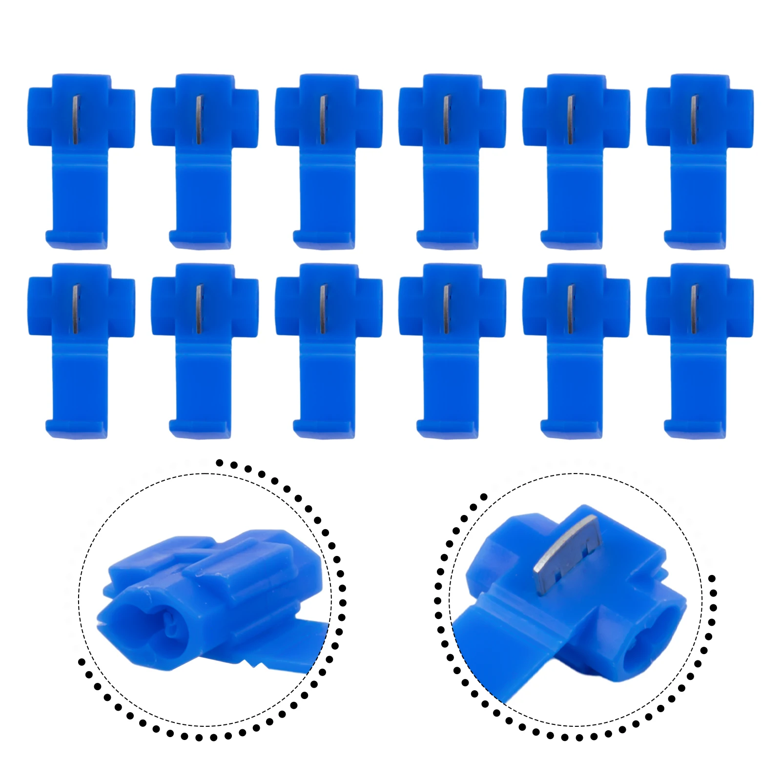 Blue Splice Terminals Electrical Wire Cable Common Block Connectors Crimp For AWG 14 -16 Lock Splice 1.5~2.5mm²