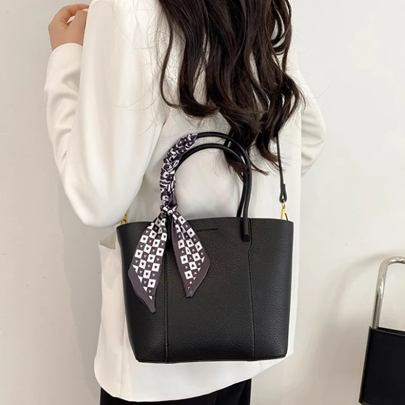 Bolso de cubo de gran capacidad, bolso de mano retro, versátil, informal, bandolera para mujer