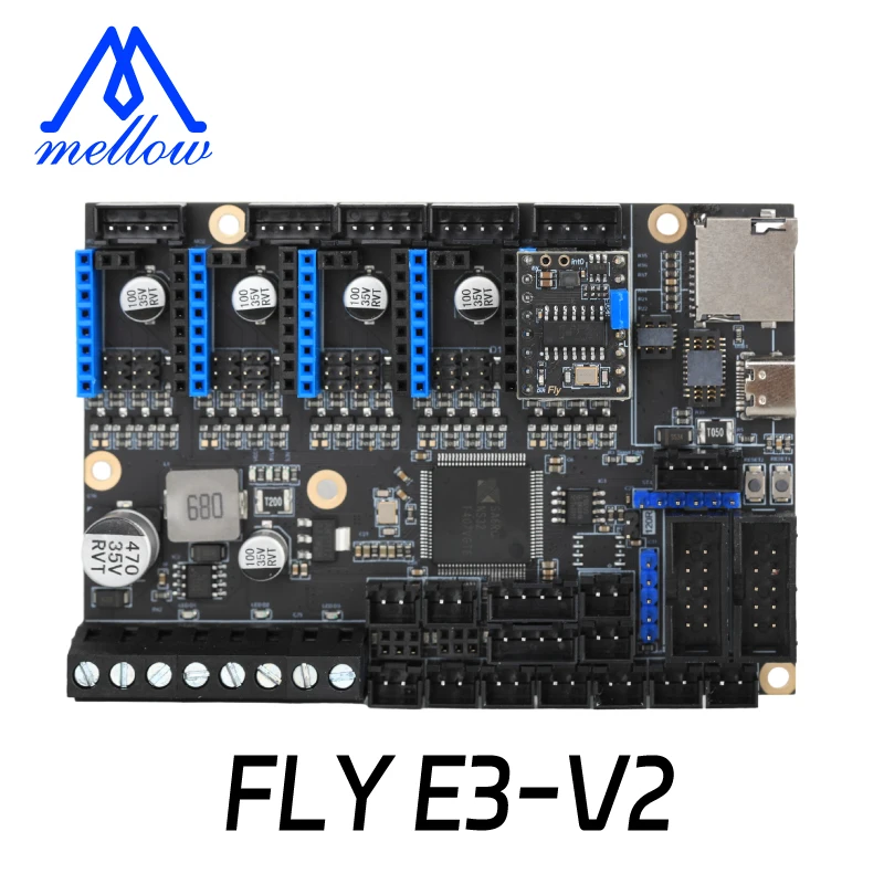 

Плата управления Mellow 5 Axis FLY E3 V2.0 32 бит 168 МГц, RRF/Klipper прошивка TMC2209 UART, детали для 3D-принтера Ender 3/5 Pro