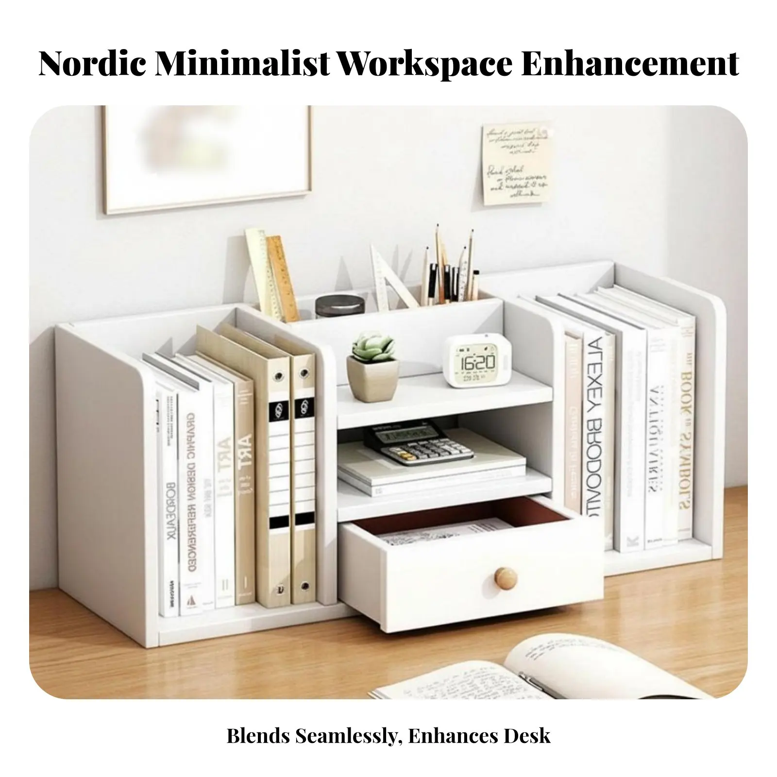 

Desktop Book Rack with Drawer Layered Desktop Designtop Book Rack with Drawers Multi-Functional Versatile Use for Students