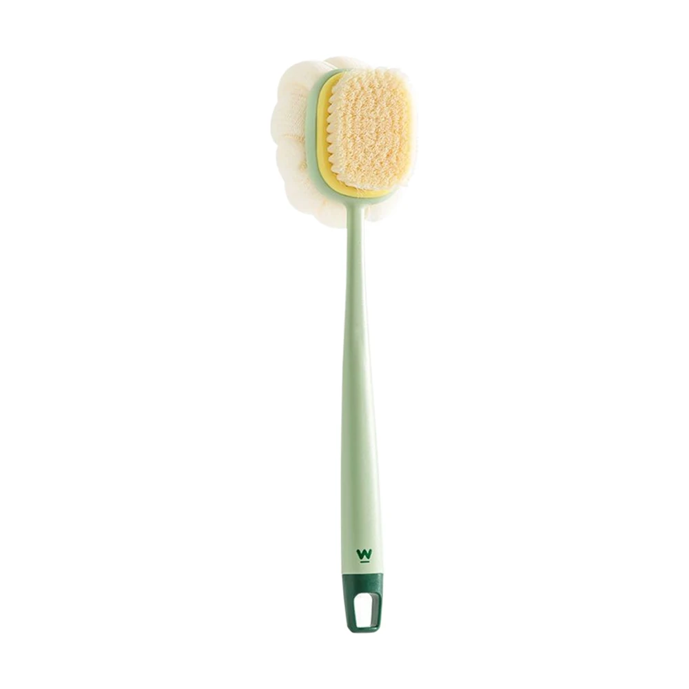 Two Sided Shower Body Brush Silicone Long Handle Bathroom Wash Brush Bathing Massage Back Body Exfoliating Brushes Bath Supplies