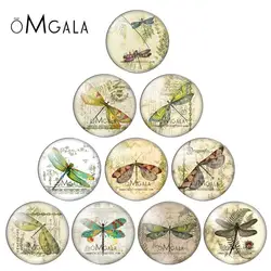 Beauty Vintage Dragonfly Art Images 10mm/12mm/14mm/16mm/18mm/20mm/25mm Round photo glass cabochon demo flat back Making findings