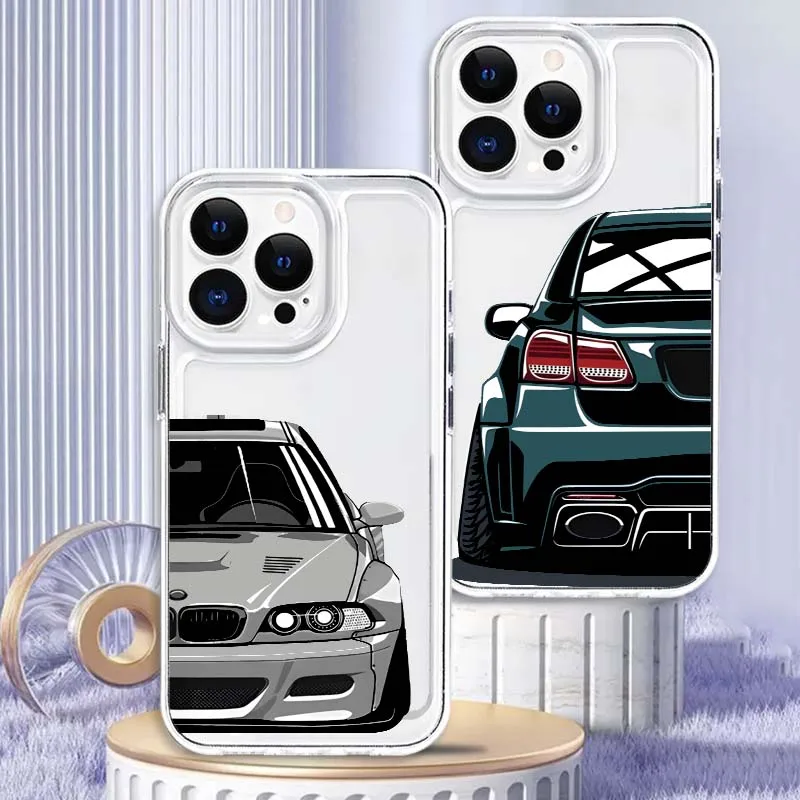 

Anime Car Cool Phone Case For Apple iPhone 17 16e 16 15 14 13 12 11 Pro Max Plus Mini TPU Soft Transparent
