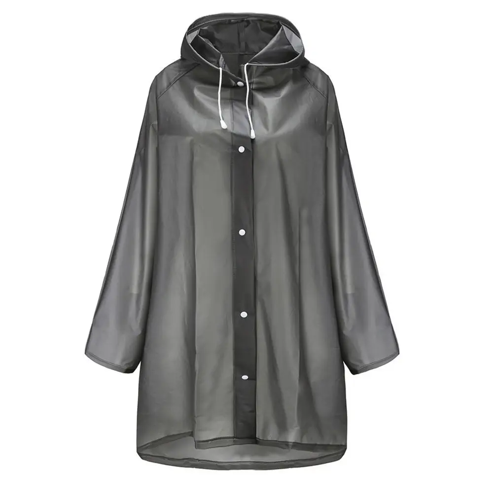 Waterproof Raincoat for Adults Portable Compact Foldable Rain Poncho with Hood Elastic Sleeves Drawstring Closure Hiking Camping