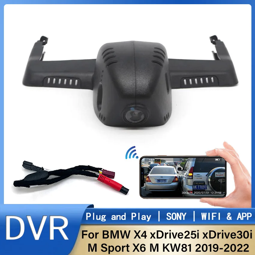 New! Dash Camer 170°FOV For BMW X4 xDrive25i xDrive30i M Sport X6 M KW81 2019-2022 Car DVR Wifi Dash Cam Video Recorder Original