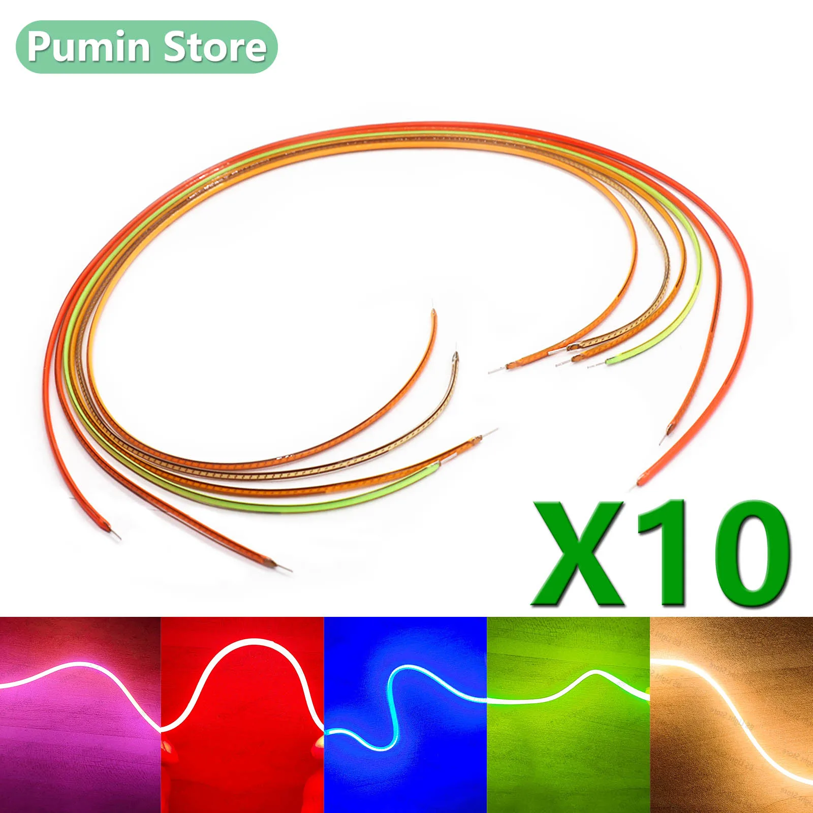 

10pcs LED Flexible Filament DC3V Retro Edison Filament Bulb 38mm 60mm 80mm 130mm 145mm 185mm 260mm 300mm Green Blue Pink 2200K