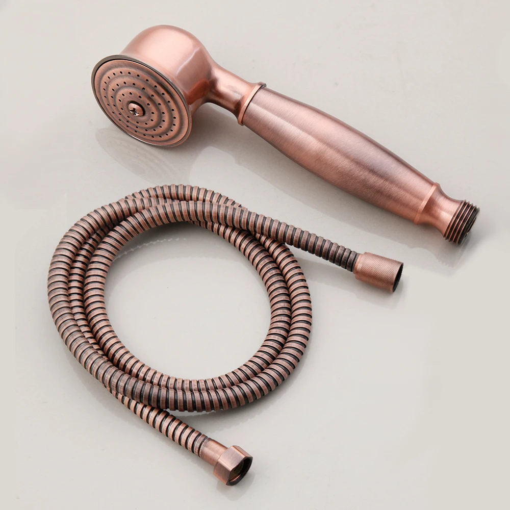 Antique Red Copper Brass Handheld Shower Telephone Style Bathroom Hand Shower Head Spray Water Saving With 1.5m Hose