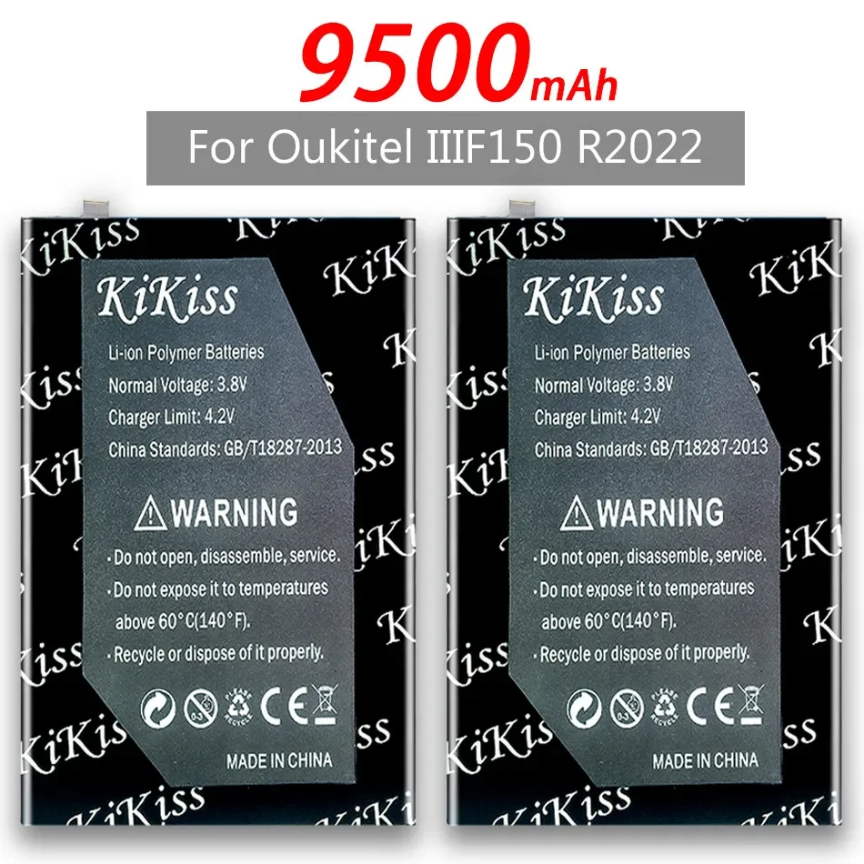 KiKiss 9100mAh - 9500mAh Battery For Oukitel F150 B2021 For Oukitel IIIF150 R2022 R2022 Mobile Phone Batterij