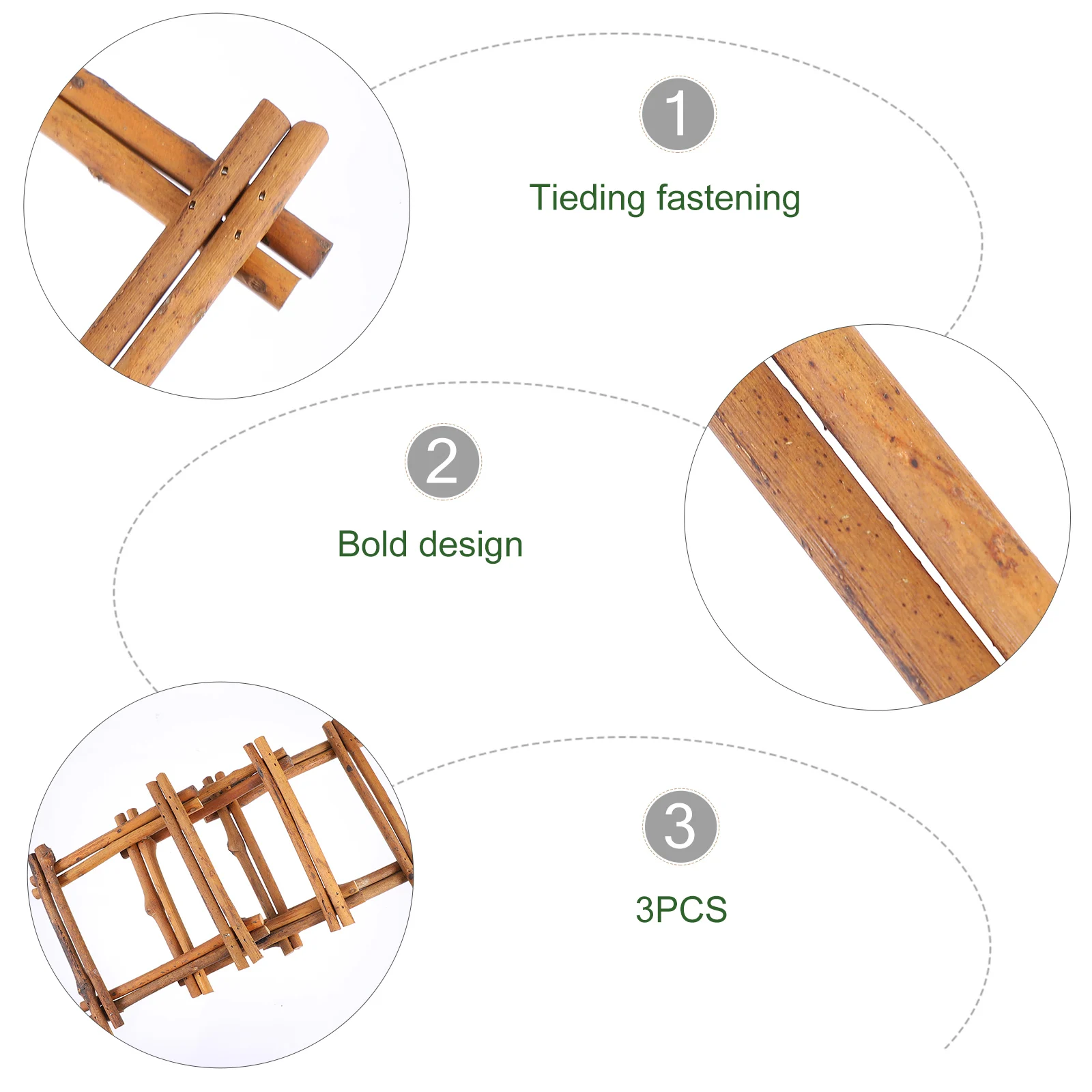 

3pcs Vine Frame Garland Accessories DIY Natural Rattan Wreath Ring Brown Decorative Craft for Door Wall Wedding Holiday Party