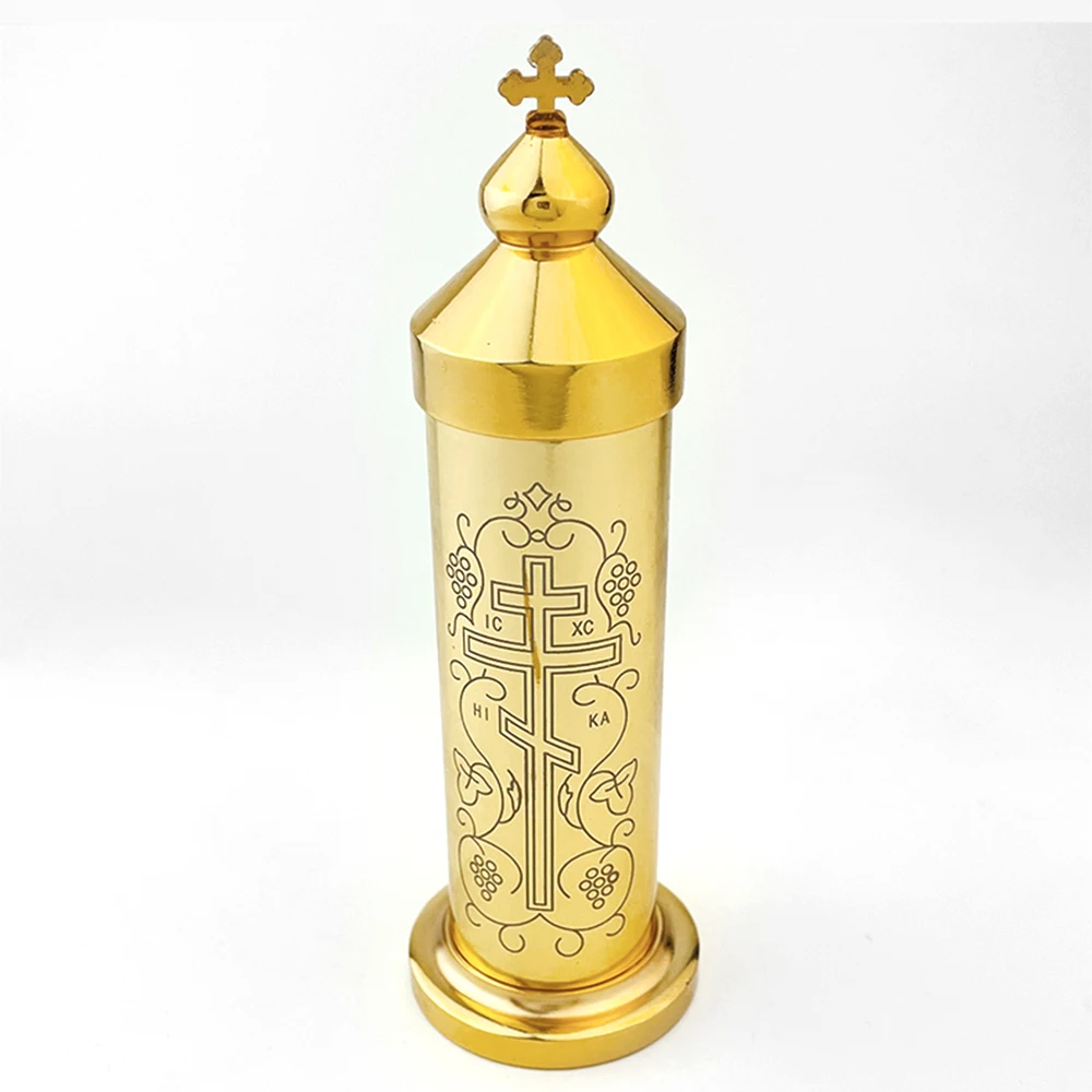 Orthodox Cross Eastern Church Orthodox Holy Oil Ceremonial Articles Metal ware Prayer Fountain Pen Gold Plating