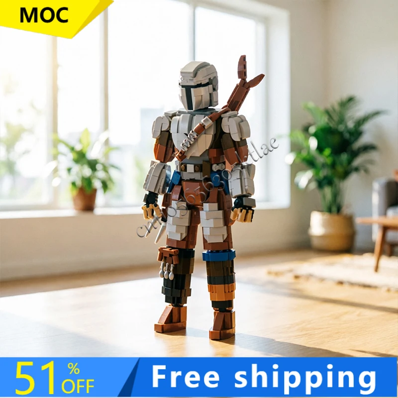 

1265 деталей MOC Star Battle: Модель загадочного всестороннего воина, конструктор, развивающая игрушка для самостоятельной сборки, подарок