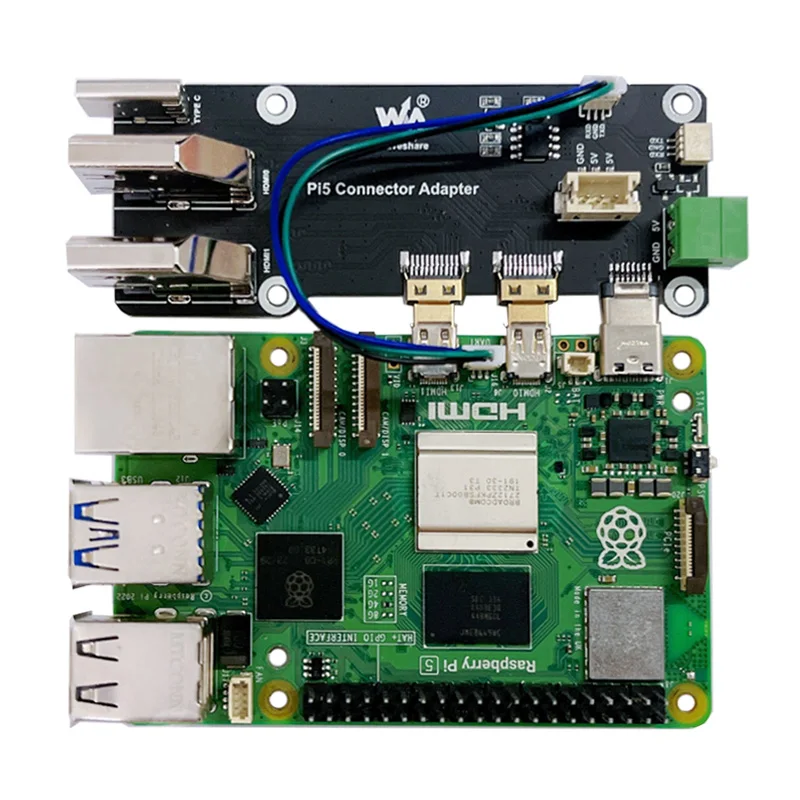 Raspberry Pi 5/4B Wszystkie porty do Pi's USB SideEasy Adapter Micro HDMI do HDMI 4K