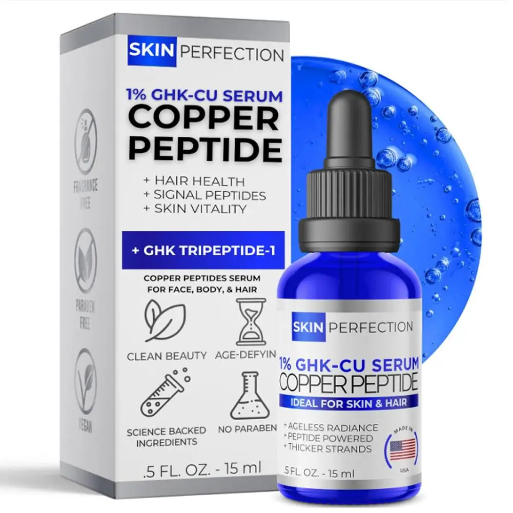 Blue Copper Peptide Facial Essence Brightens Dull Skin, Strengthens Skin Barrier, Lightweight Quick Absorb for Daily Skin care