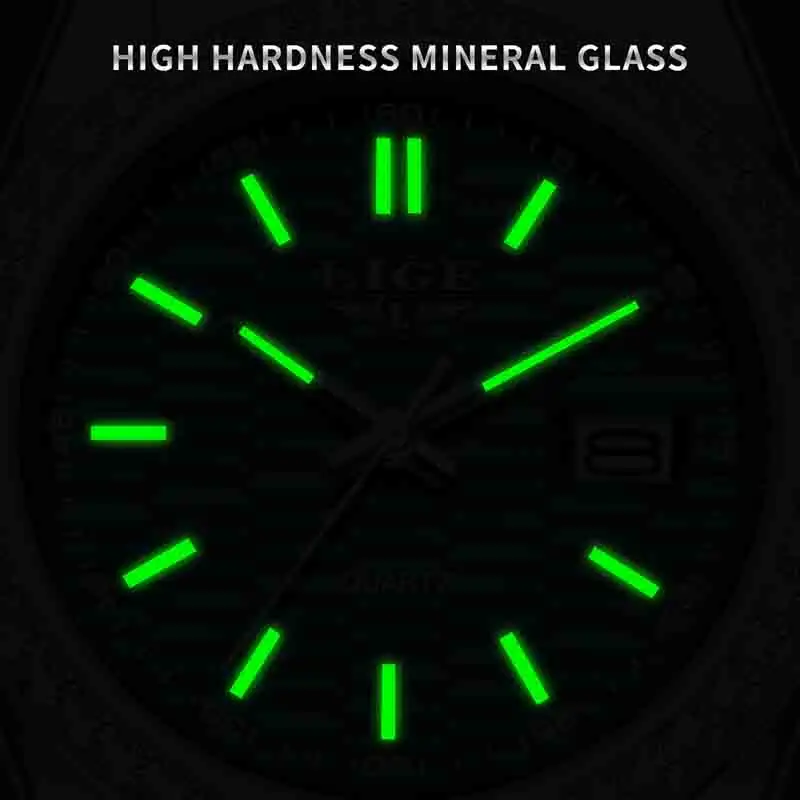 LIGE NEW Men's watches Luxury Fashion Quartz clock Stainless Steel Waterproof Luminous watches for men relogios masculino+BOX