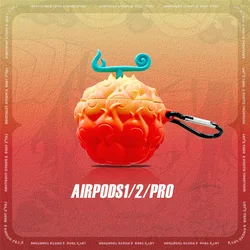 Custodia per auricolari in Silicone One Piece Devil Fruit Zoro per Airpods 1 2 3 Pro 3D custodia per auricolari Bluetooth Wireless Anime