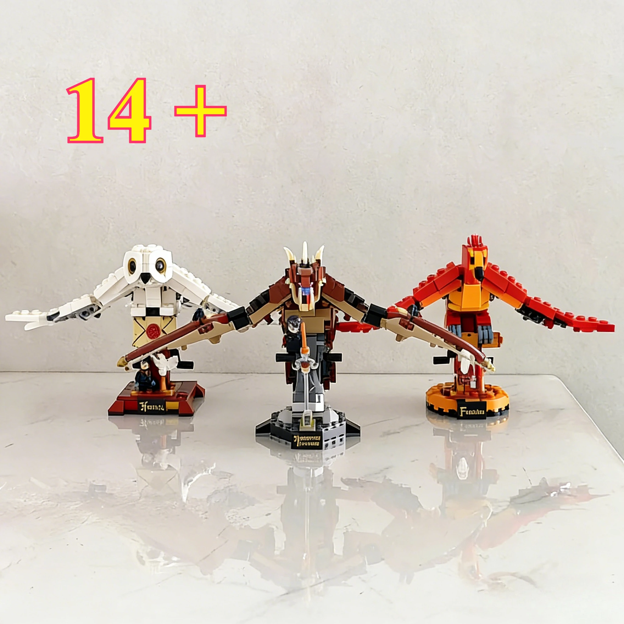 魔法の飛行生物-76406-76394-75979-ビルディングブロックセット-誕生日プレゼントに最適-レゴ互換粒子付き