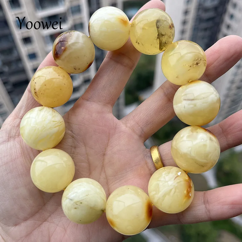 

10mm 15mm Big Amber Bracelets Women Men Gift Unique Handmade Round Baltic Beads New Natural Stone Diy Jewelry Factory Supplier