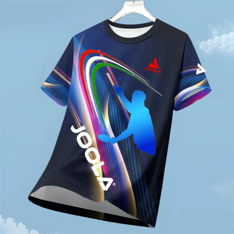JOOLA Table Tennis T-Shirt for Men, Quick-Dry Breathable Athletic Shirt, Professional Ping Pong Training Jersey with Gradient Co