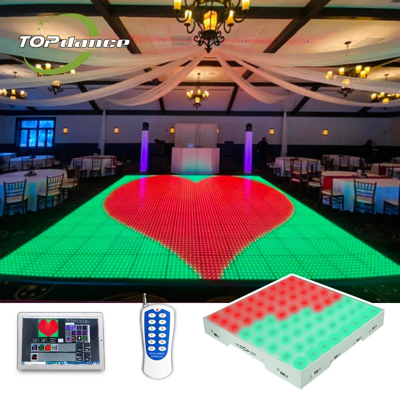 pole gloss ipad night club de rua led white light 8*8 video white dance floor magnetic