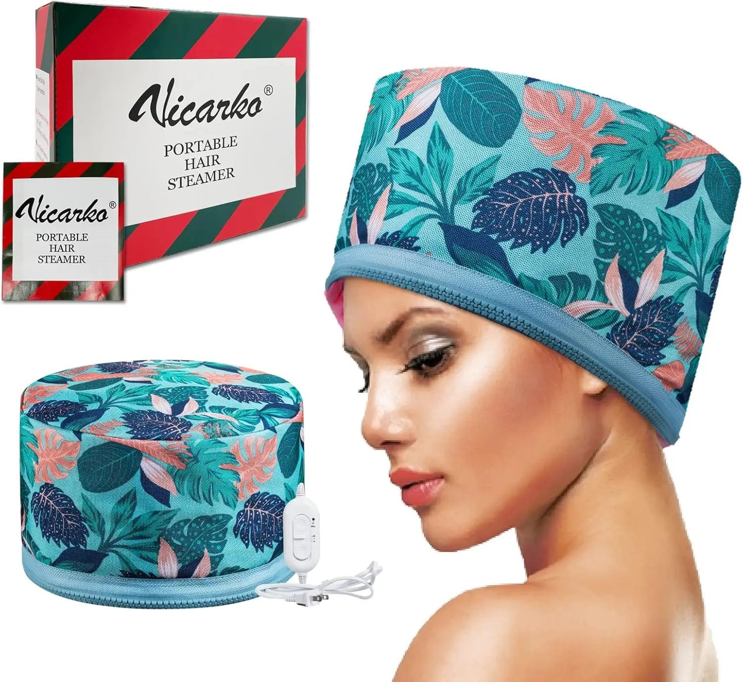 

Hair Steamer Thermal Heat Cap Deep Conditioning Natural Black Hair Scalp Treatment Spa Hot Head Care E