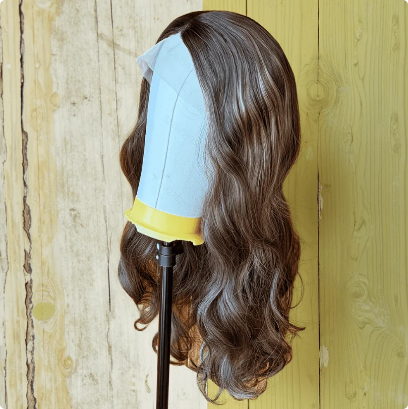 Dark Chocolate Brown 13x4 Lace Front Wig for Black Women Body Wave Synthetic Fiber Wig Daily Party Use 13x4 Lace Front