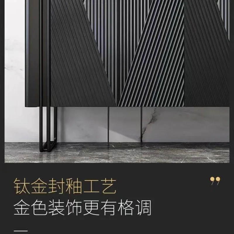 

Italian black household shoes cabinet modern living room entrance porch cabinet high-end sideboard cabinet corridor storage cabi