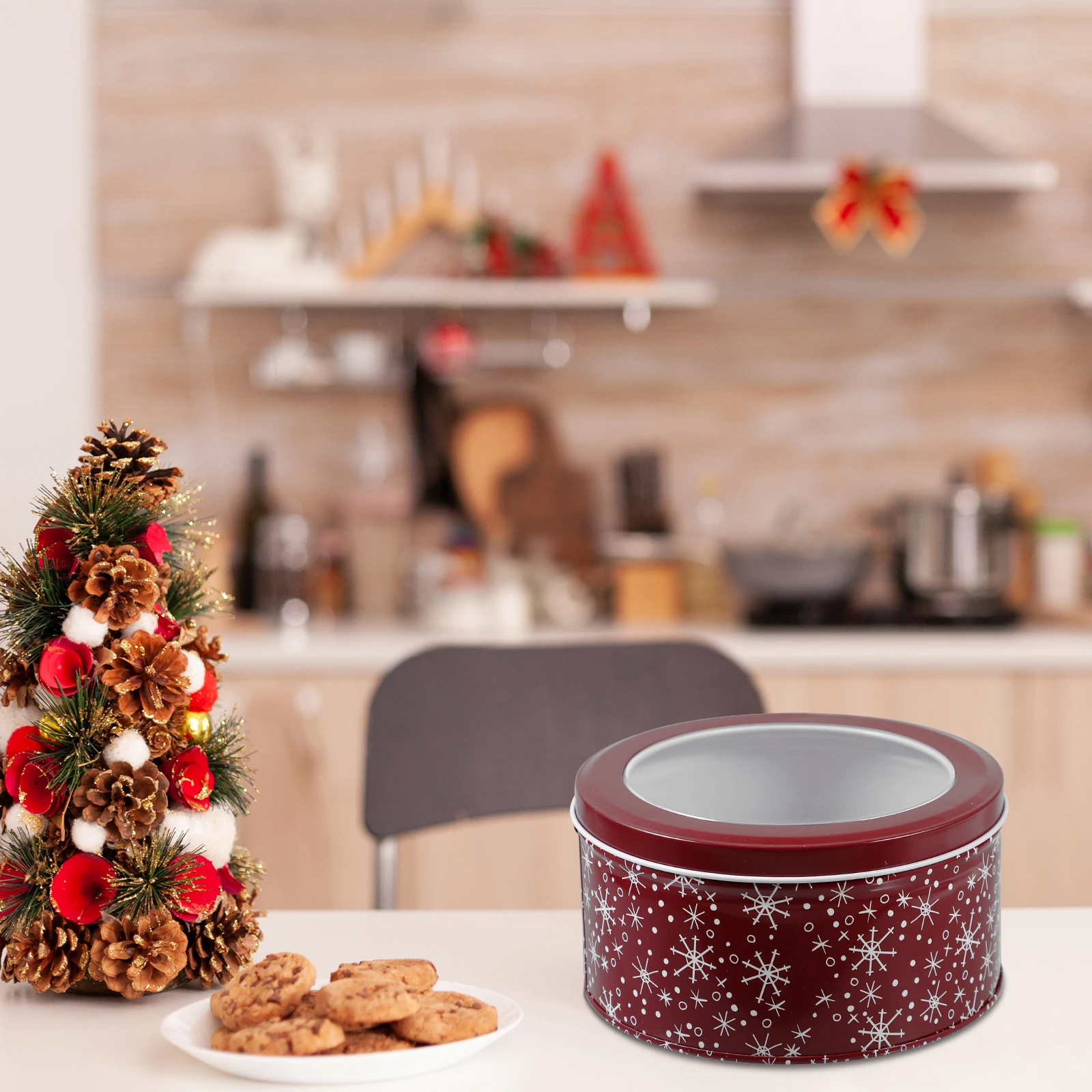 

Christmas Candy Box Sturdy Tinplate Tin for Cookies Biscuits Candies Storage Holiday Treat Holder Xmas Party Favor Case