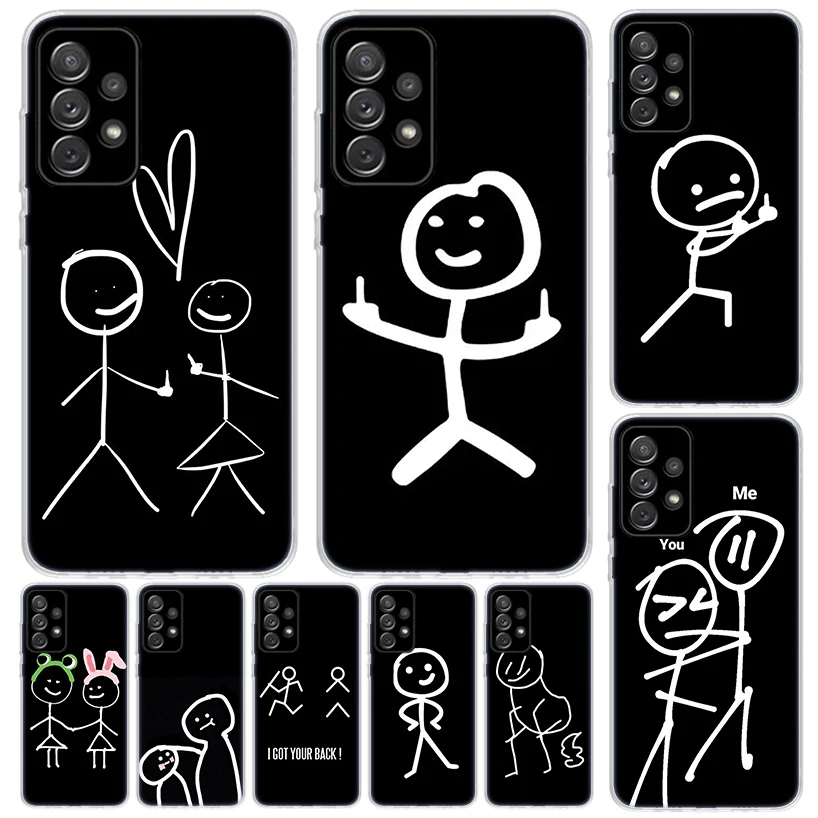 Cartoon Stickman Matchman Cover For Samsung Galaxy A51 A50 A71 A70 Phone Case A21S A31 A41 A10 A20E A30 A40 A01 A11 A6 A7 A8 A9