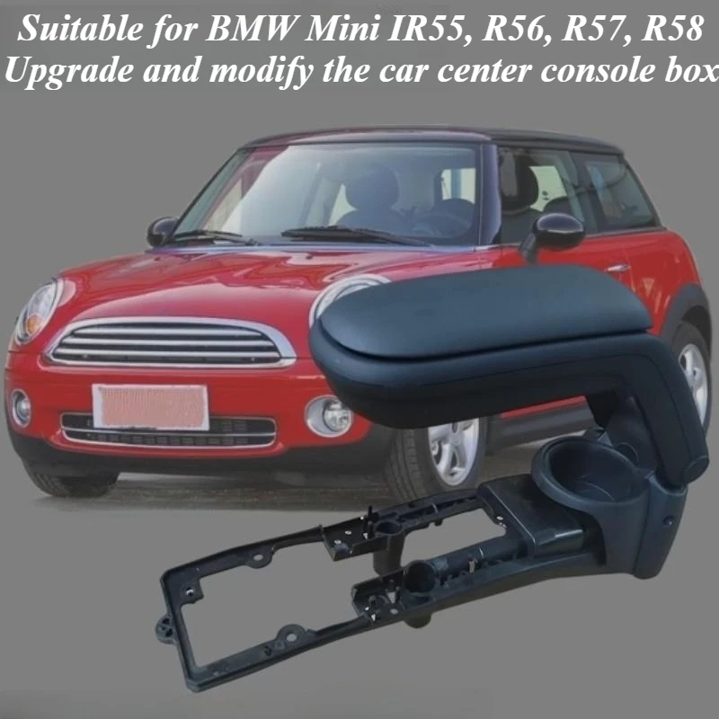 لسيارات BMW ميني كوبر R55 R56 R57 R58 وحدة التحكم المركزية مسند الذراع ترقية صندوق تخزين منظم ملحقات السيارة الداخلية أجزاء سوداء #1