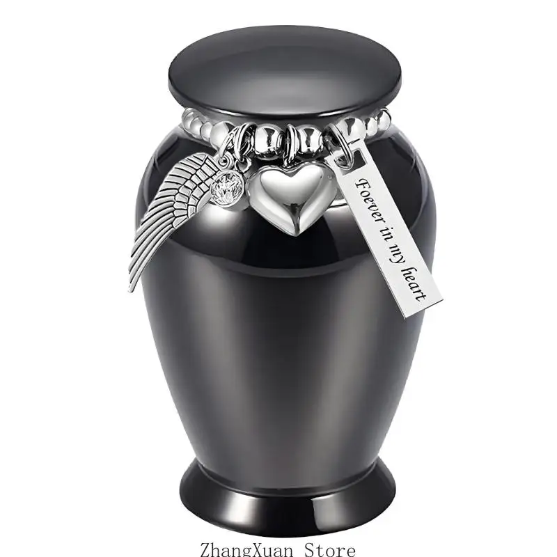 Haustier-Gedenkurne zur Regalpräsentation mit Metalloberteil und -körper, 3 x – Detail 10