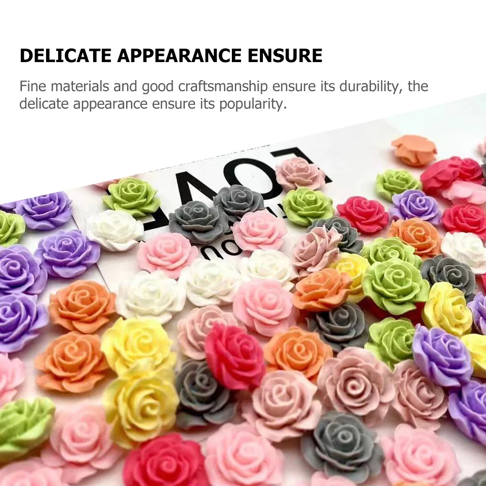 

45 Pcs Rose Ornaments DIY Adornments Charms for Jewelry Making Roses Pendant Supplies Resin Flower