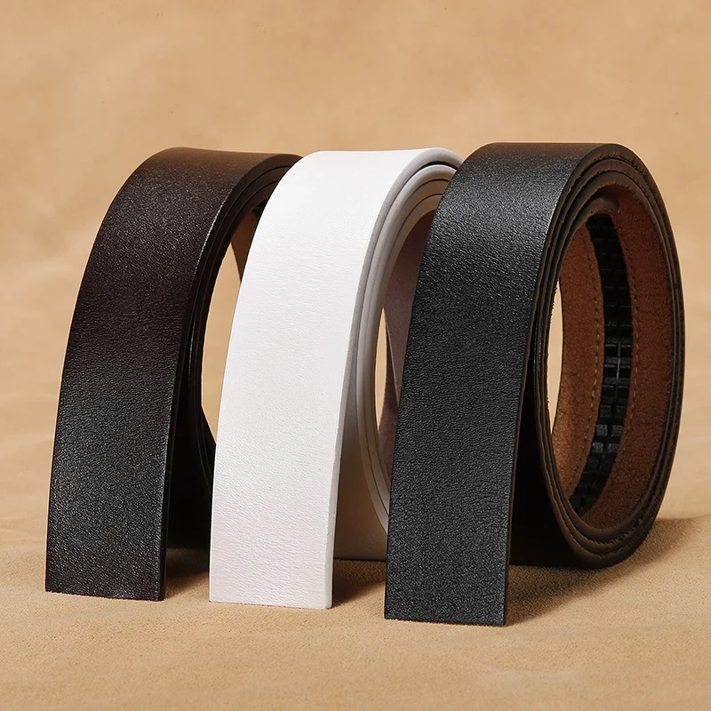 

Brand 100% Pure Cowhide Strap No Buckle Genuine Leather Automatic for Men High Quality Belts for Women Waist Belt Chain Belt